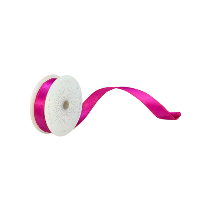 Vickerman 10yd Satin Christmas Ribbon, Fuchsia, 0.2" H x 360" W x 1" D