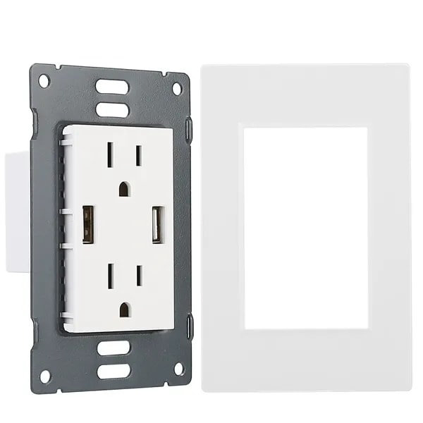 Prise USB double prise murale USB 2,4 A double prise murale standard US