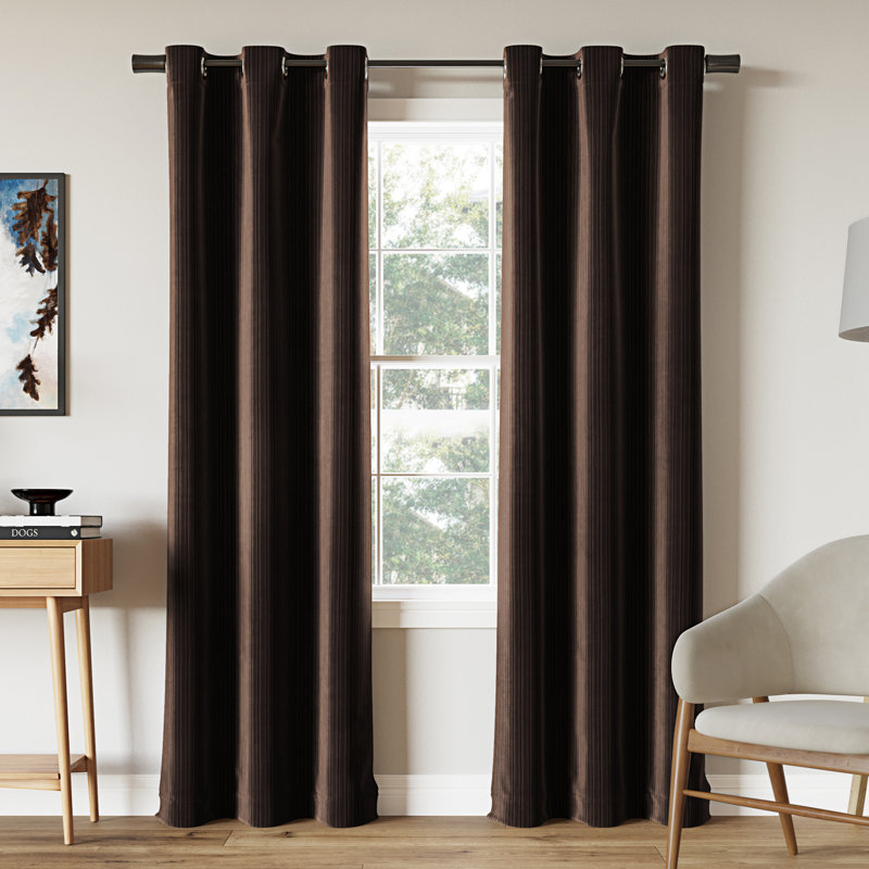 Panneau de rideau occultant avec œillets Cascade, Brun chocolat, L 40 po x L 96 po