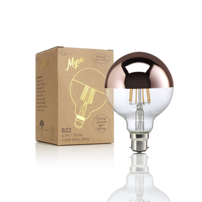 Fulford 7W BA22d LED Vintage Edison Globe Light Bulb Amber
