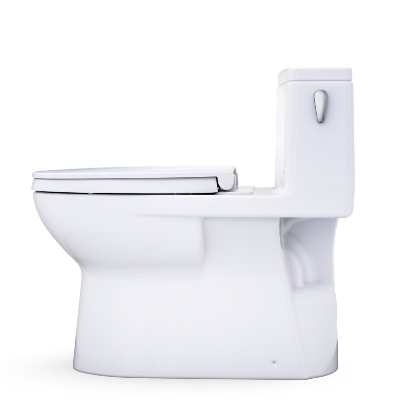 TOTO Redington 1G One-Piece Elongated 1.0 GPF WASHLET+ and Auto Flush Ready Universal Height Toilet with CEFIONTECT and SS124 SoftClose Seat, Bone - MS672124CUFG#03