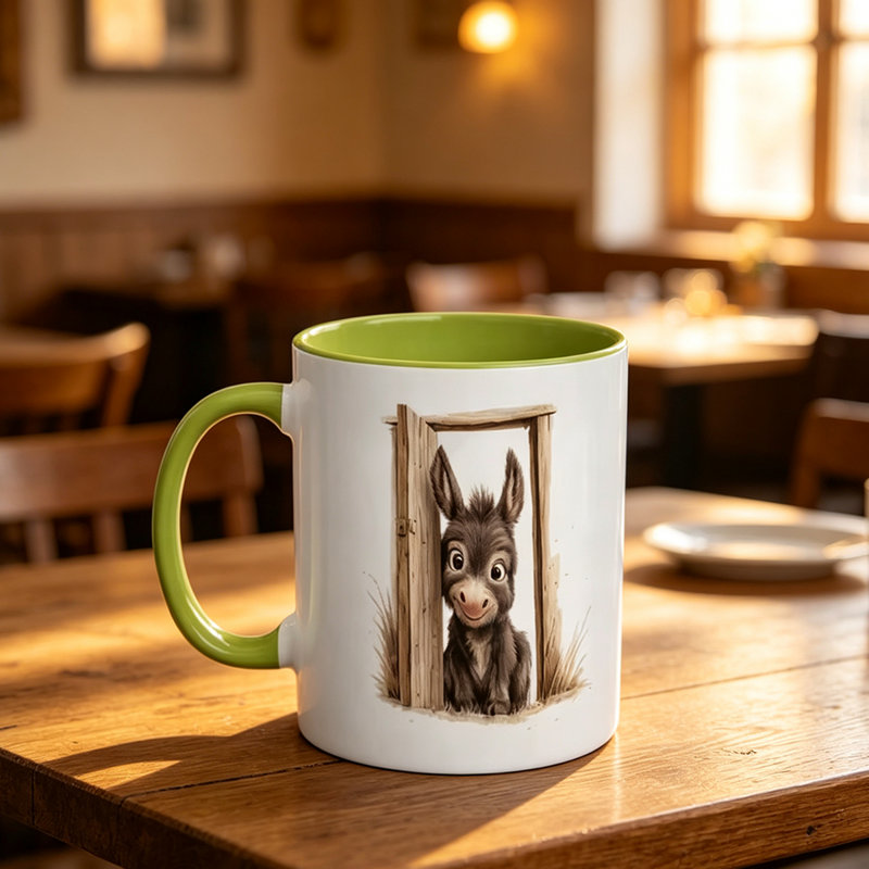 1pc Novelty Donkey Window Mug Coffee Cup Juice Cup Fun Gift.