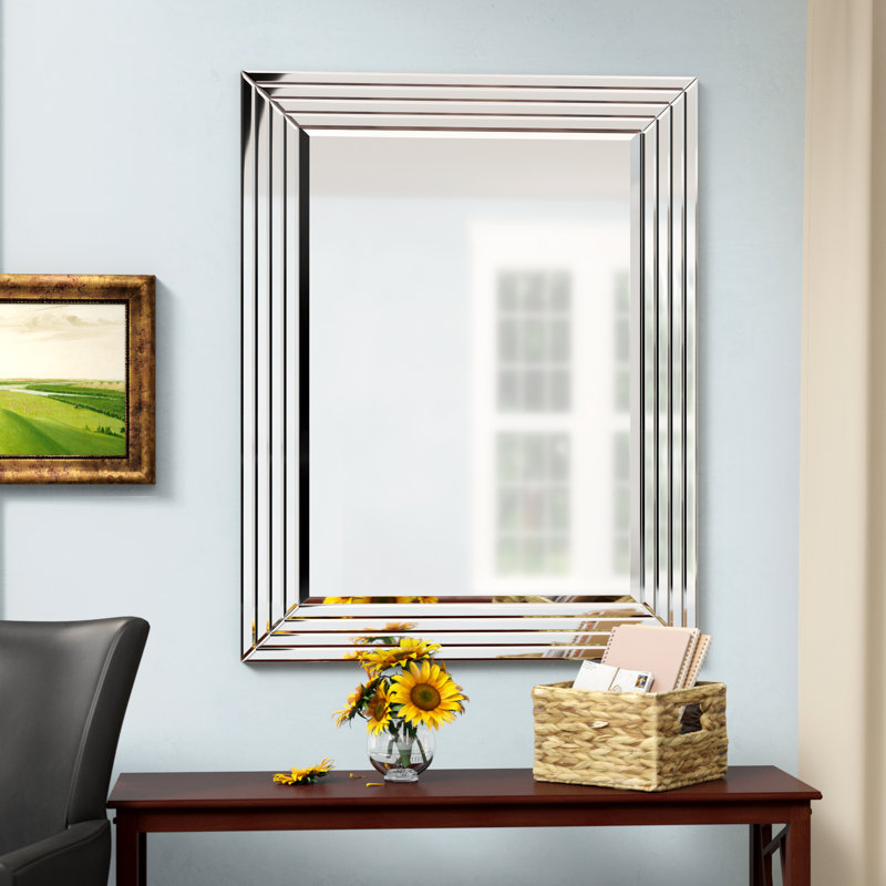 Wood Flat Wall Mirror