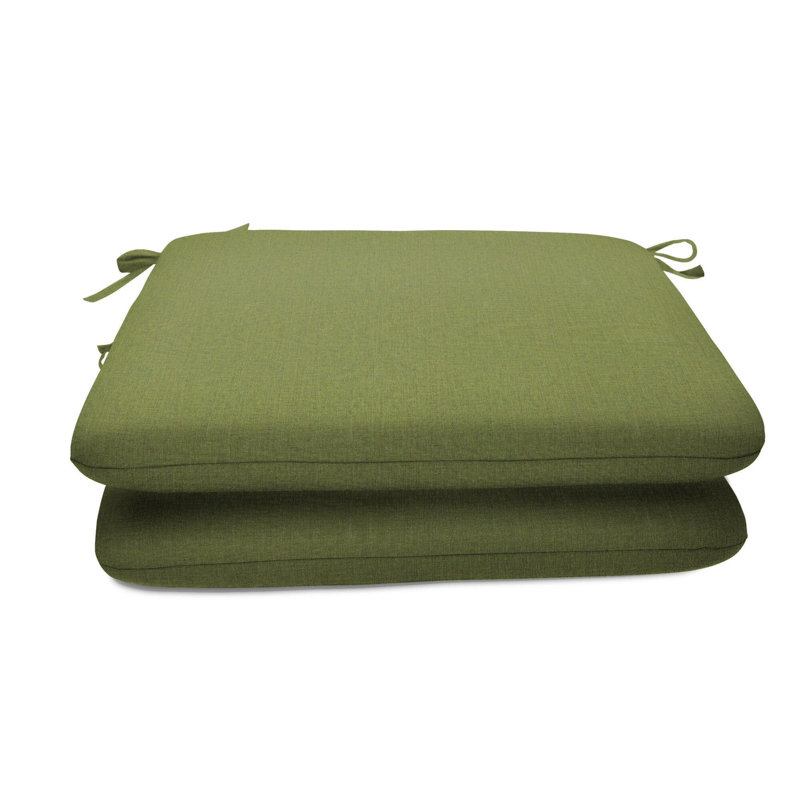 Sunbrella Indoor/Outdoor Reversible Seat Cushion, Cast Moss Sunbrella® Plainweave, 18" W x 18" D