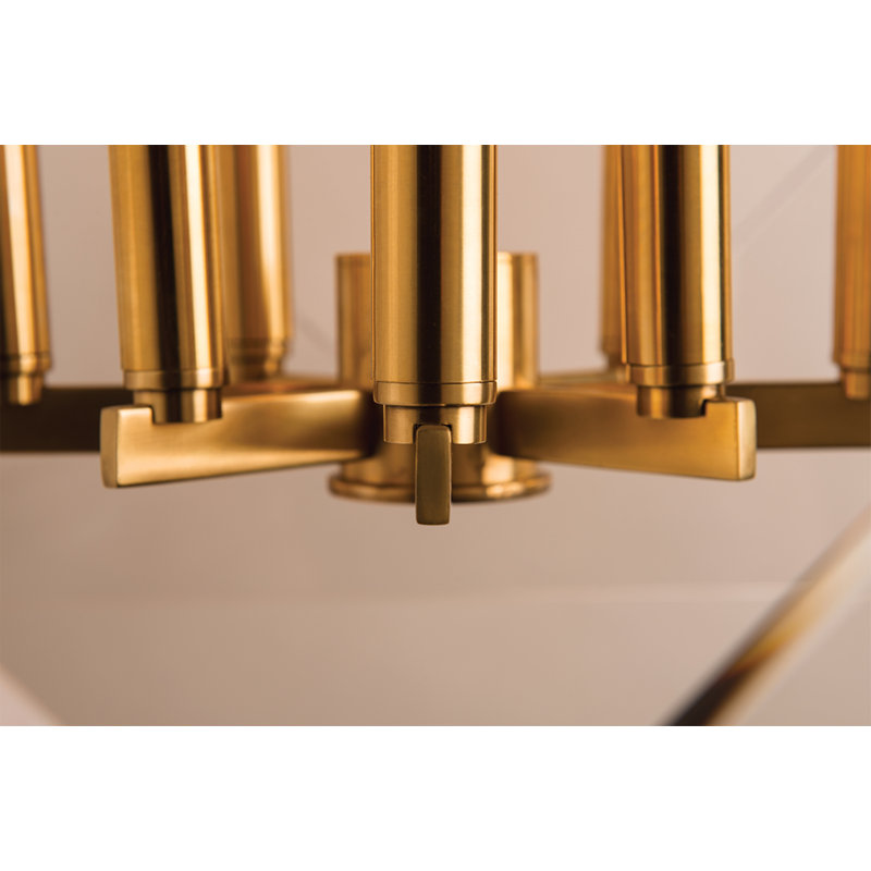 Travis 8 - Light Pendant, 32" H x 24" W x 24" D, Aged Brass