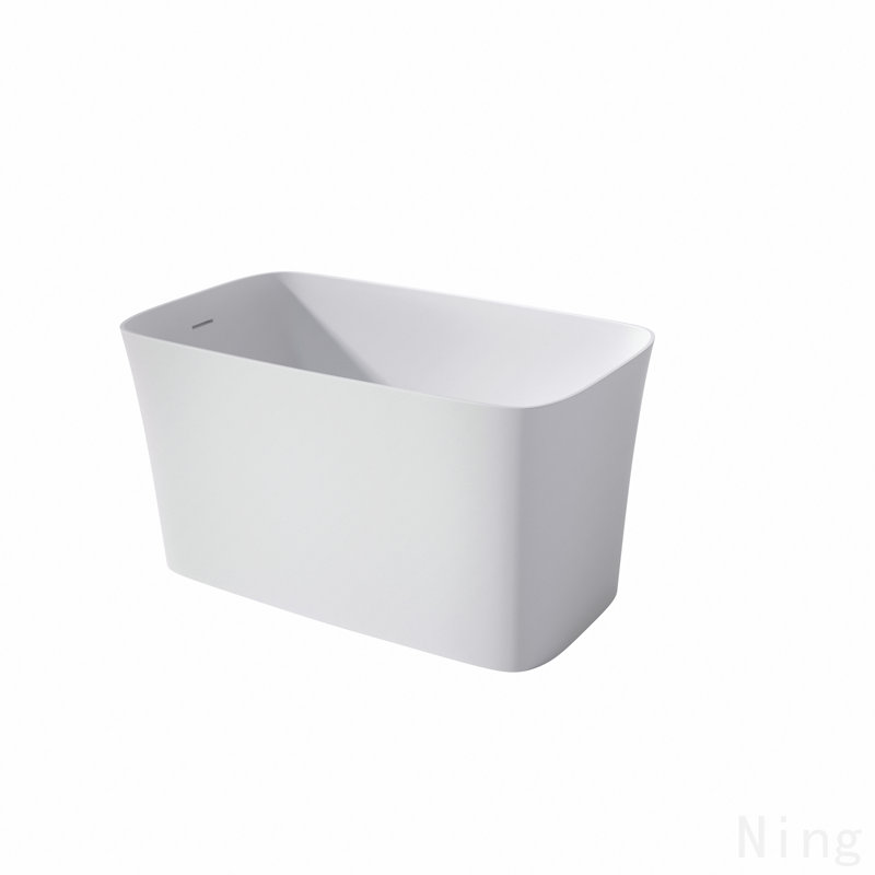 47 Inch Solid Surface Soaking Bathtub - Deep Soak Freestanding Tub