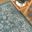 Tapis d'intérieur / extérieur à motif floral bleu sarcelle / gris Leonora-1385941499