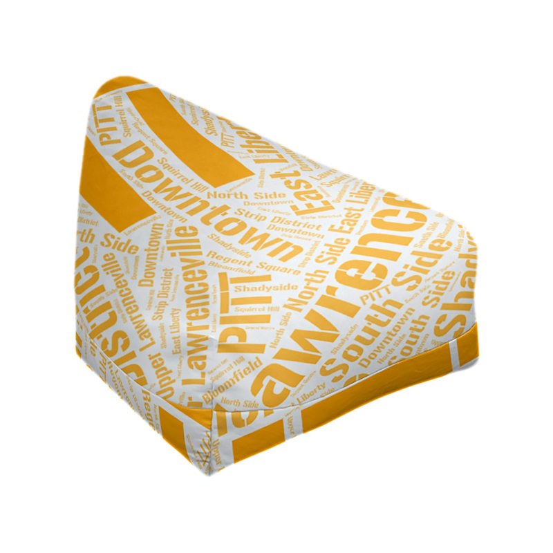 Classic Bean Bag, 42" H x 38" W x 29" D, Orange Polyester Blend, Pittsburgh