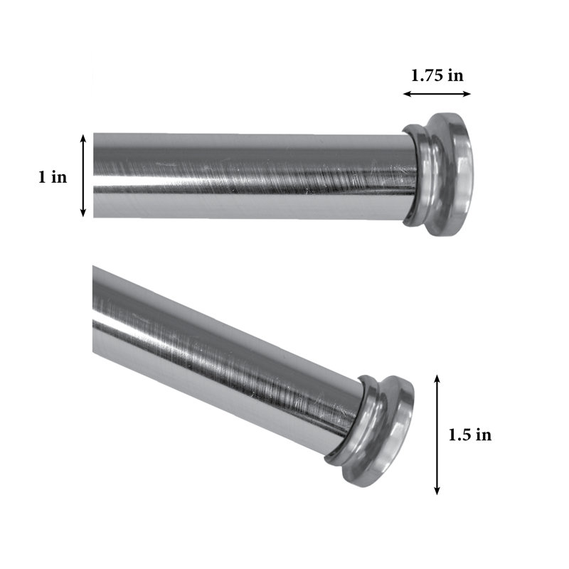 Raija Steel Adjustable Double Curtain Rod, 32" - 86"