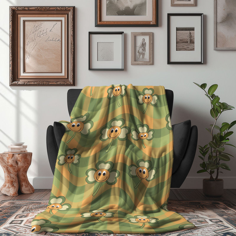 Groovy Duo - Couverture Sherpa de qualité supérieure 1 pièce, L 50 po x L 60 po