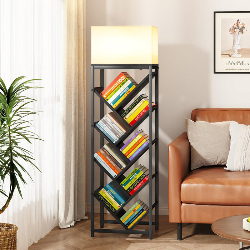 37.5cm W Metal Standard Bookcase, (9 Shelves) 106.5cm. H x 37.5cm. W x 23cm. D, Black