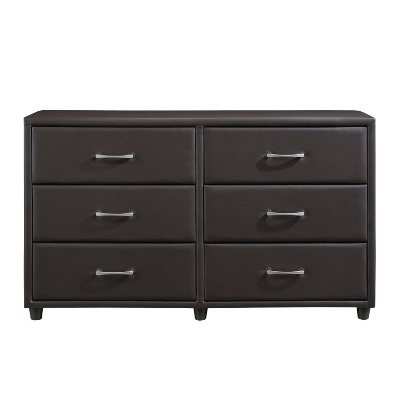 Commode double 6 tiroirs Nicholes, Brun