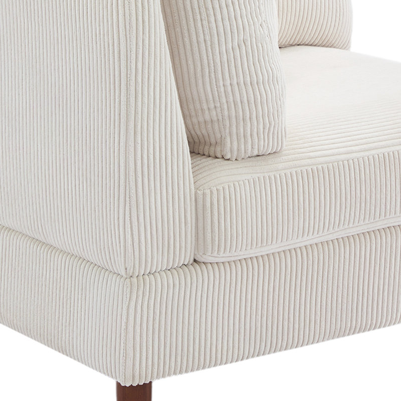 Canapé modulaire en velours côtelé avec repose-pieds l 120,5 po Michelyn , Velours côtelé beige