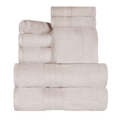 Glenlee Long Staple Combed Cotton Solid 8-Piece Quick-Drying Towel Set
