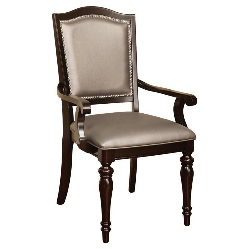 Chaise d'appoint rembourrée Anlin en brun foncé