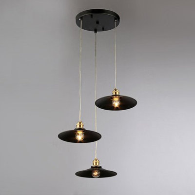 Luminaire suspendu conique 3 lumières grappe Lannie