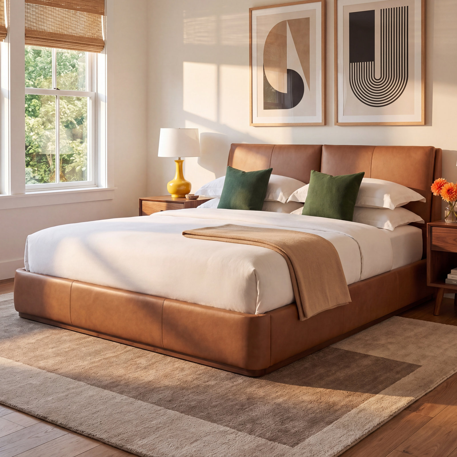Colten Upholstered Bed, King, Brown