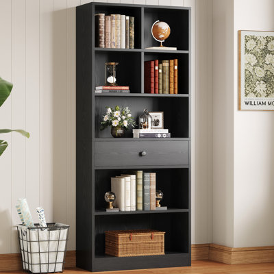 Bookshelf With Drawers, Bookshelves Floor Standing 6 Tiers Display Storage Shelves 70 In Tall Bookcase For Home Office Living Room Bedroom by Latitude Run