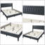 Lit double moderne avec tête de lit en losange gris anthracite