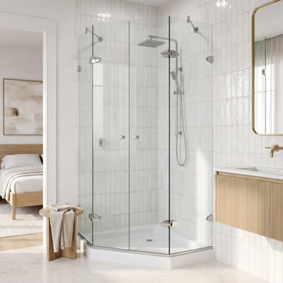 Cabine de douche néo-angle sans cadre Gemini l 47,625 po x P 47,625 po x H 76,75 po Gemini