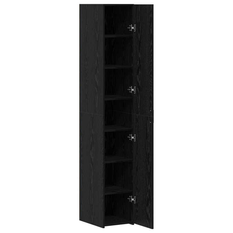 Highboard 30X42.5X185 Cm Engineered Wood, Black Oak