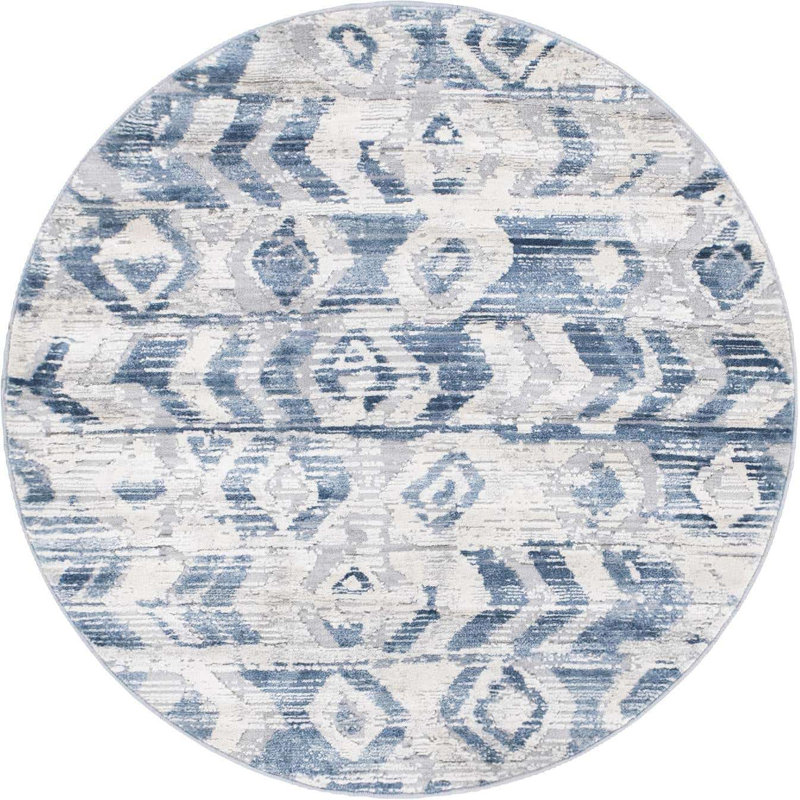 Geometric Indoor Rug, Round 4'1"