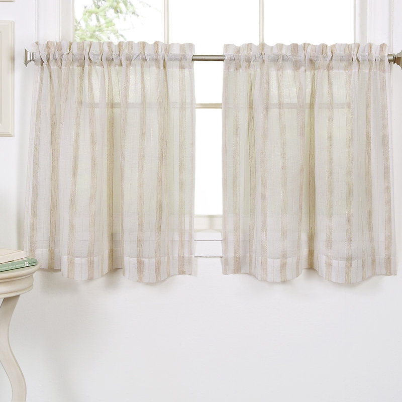 Hedgevale Striped Tailored Kitchen Curtain, 30" H x 36" W