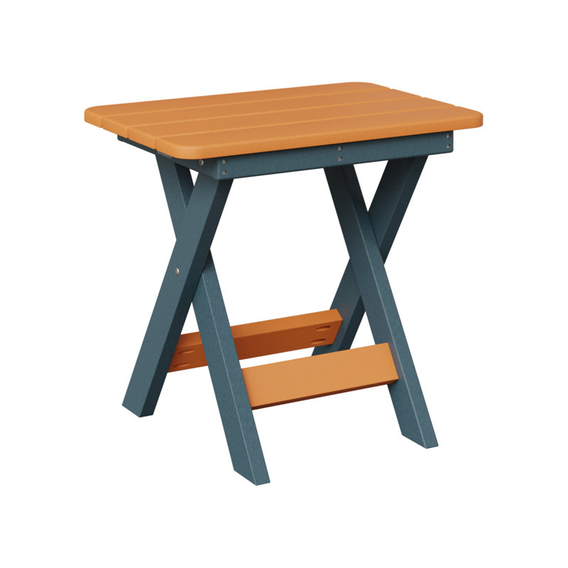 Berlin Gardens Folding End Table, Slate, Mango Orange