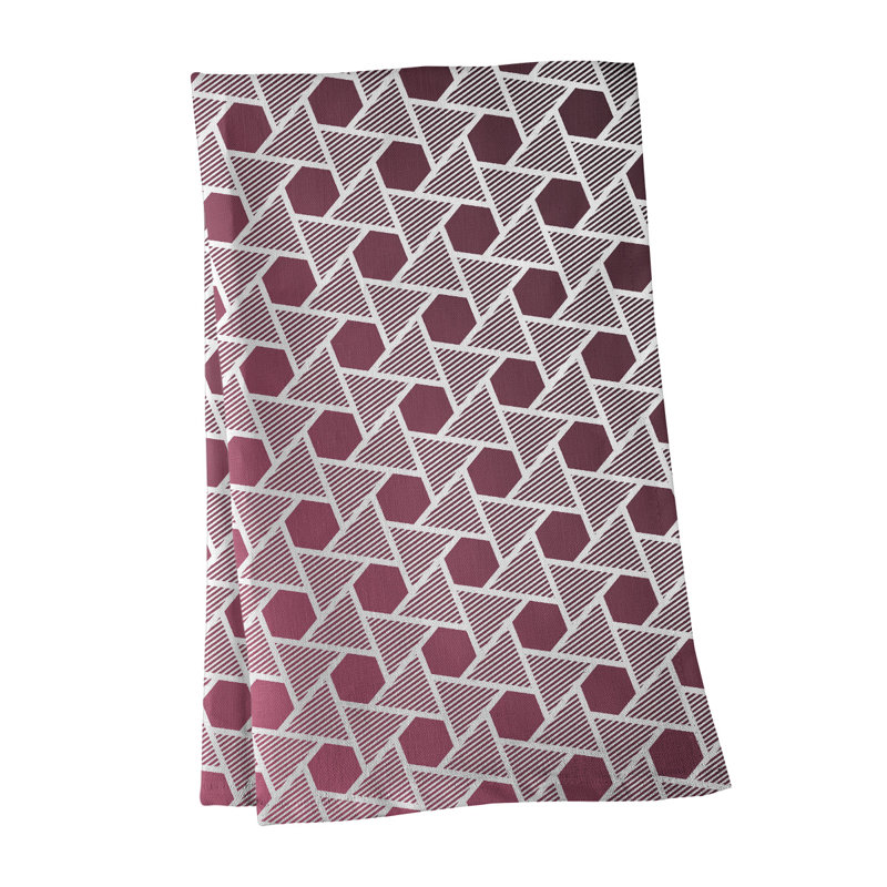 Tea Towel Kitchen Towel, Black/Pink, Polyester Twill
