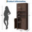 Armoire de rangement de 67 po de hauteur avec portes et tablettes ouvertes, tour à linge autoportante avec tablettes réglables, garde-manger moderne pour salle de bain, cuisine ou salon-143007021