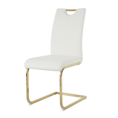 Chaises de salle à manger modernes avec siège rembourré en similicuir