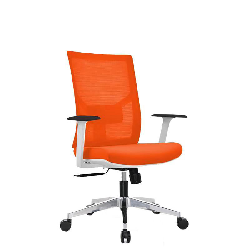 Chaise de travail Desdemona, Pas de repose-tête, Blanc, Orange