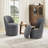 Small Barrel Swivel Accent Chair with Storage,No Assembly-1817648992
