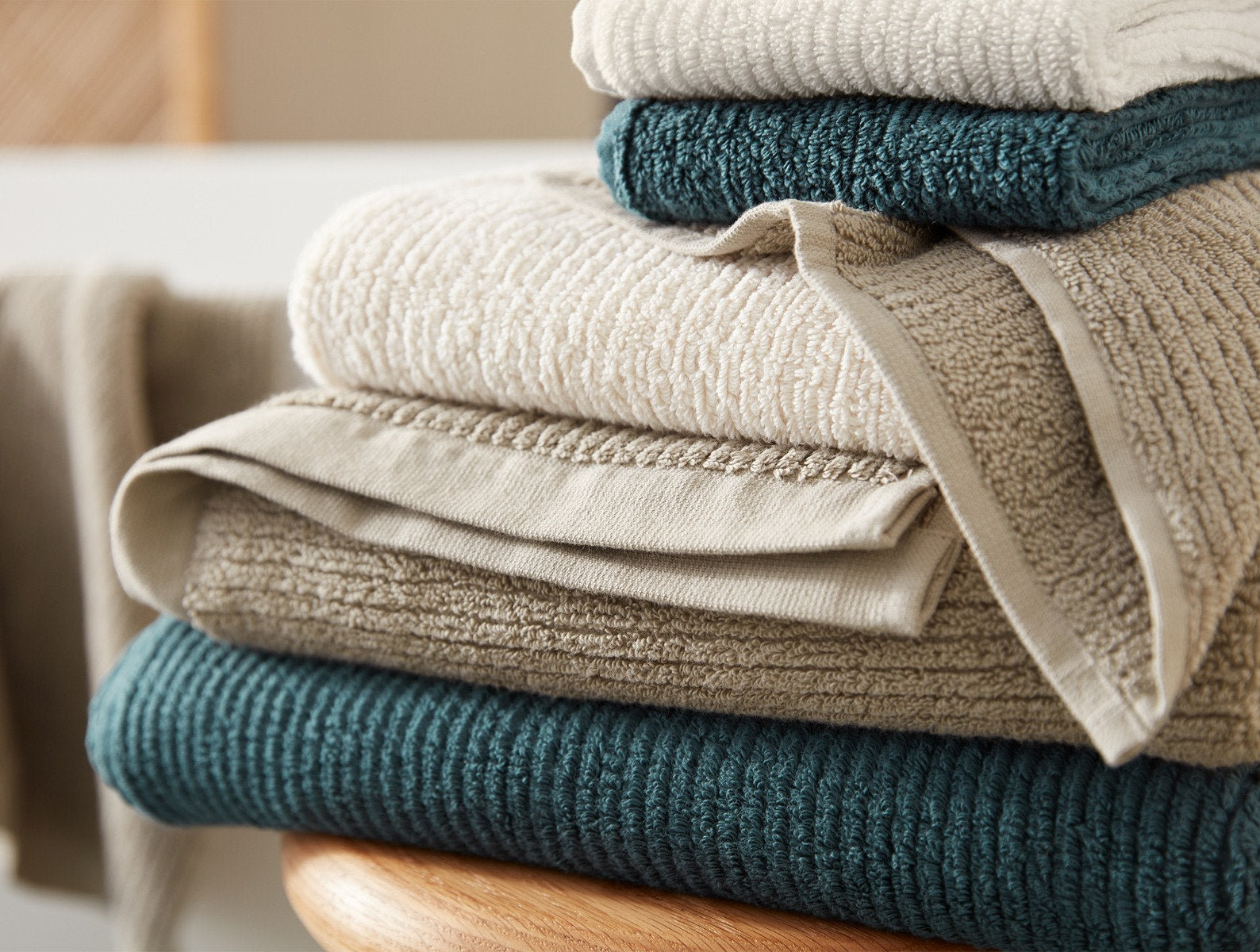 Temescal 6-Piece Organic Cotton Towel Set, Hand Towel, Undyed
