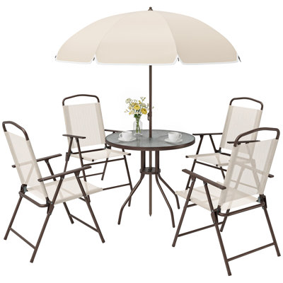 Steel Patio Dining Set Table,