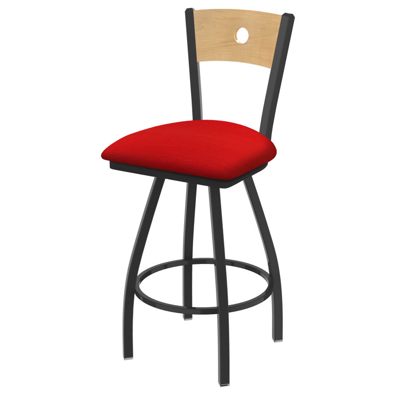 Tabouret pivotant Voltaire, Étain, 25, Siège Canter / finition érable naturel