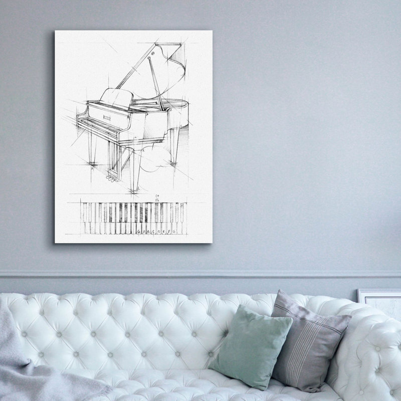 "Piano Sketch" par Ethan Harper, art mural sur toile, H 54 po x l 40 po x P 1,5 po