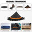 Mini trampoline pliable de 50 po pour adultes, trampoline de rebond à l'élastique intérieur / extérieur de 330 lb avec poignée en mousse réglable en forme de T, équipement d'exercice stable et silencieux pour la gymnastique à domicile