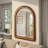Wood Ball Framed Arched Wall Mirror-574951415-591430711