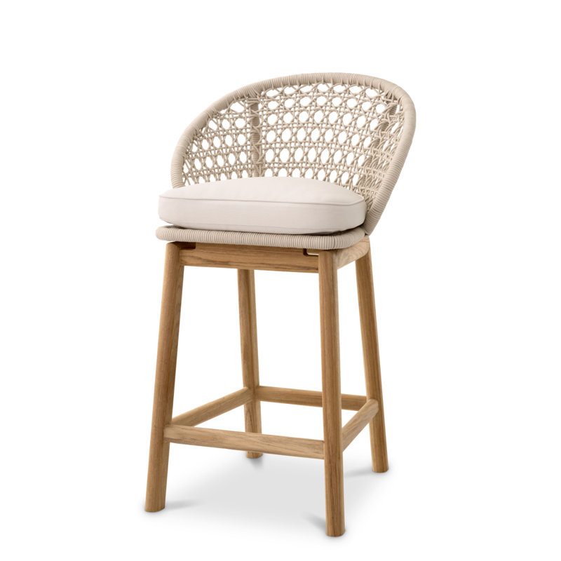 Trinity Outdoor Teak Bar Stool, 36.22"
