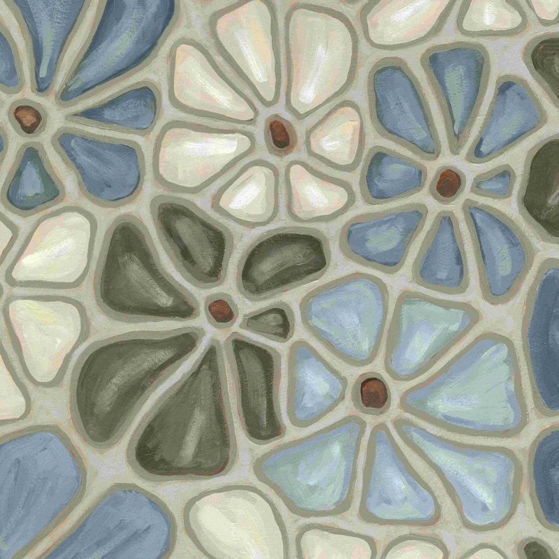 " Tiled Petals II " by Karen Deans Painting Print, 30" H x 30" W