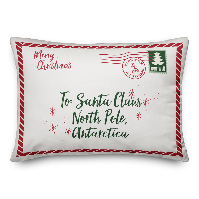 Merry Christmas Letter to Santa Decorative Pillow