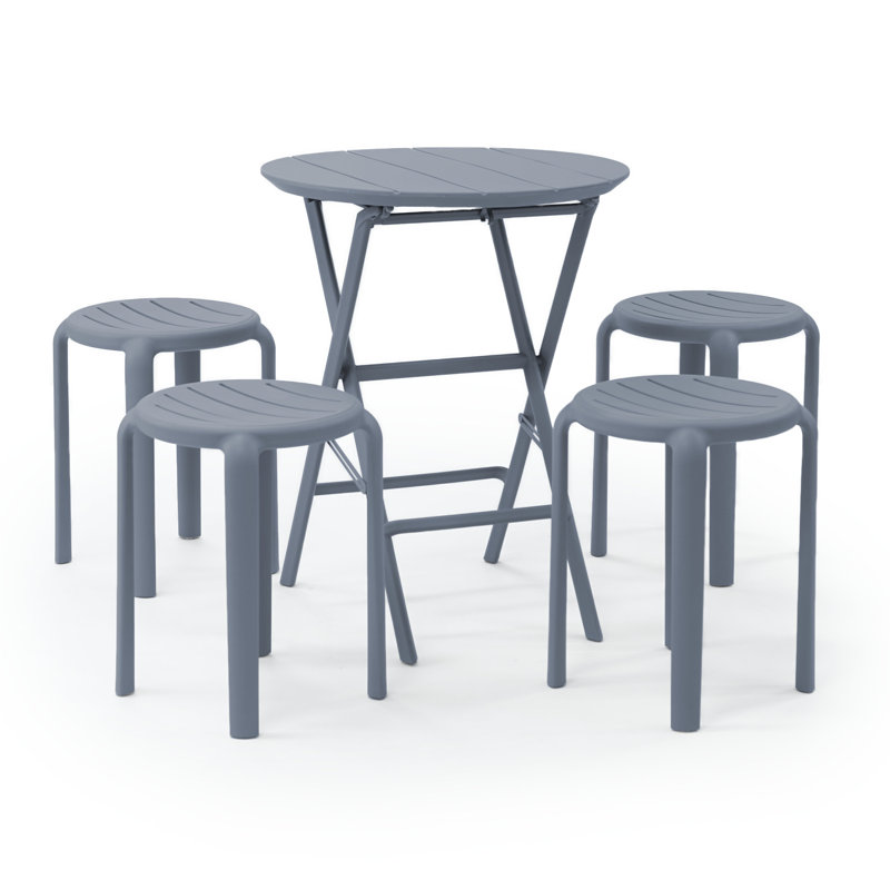 Ensemble de bistro Centreville pour 4 personnes, Gris foncé