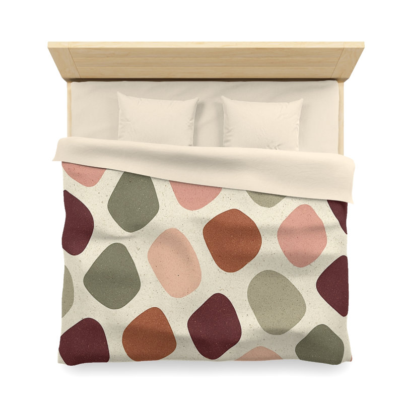 Microfiber Duvet Cover Boho Style, Design 47, Cream, King Duvet Cover