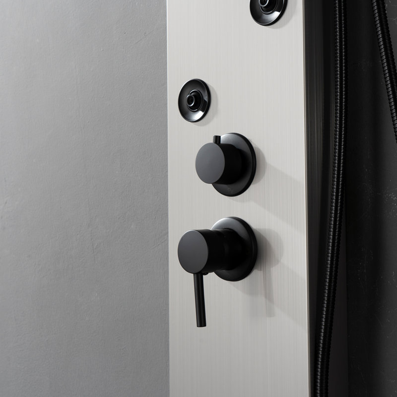 Shower Panel with Fixed Shower Head, Black Nickel