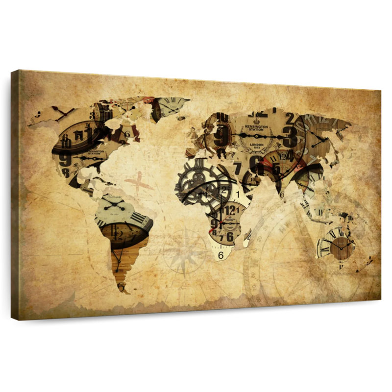 Carte du monde Aliaz Time, H 8 po x l 12 po