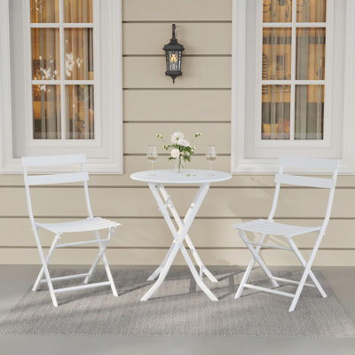 Ensemble bistro d'extérieur 3 pièces, ensemble de table basse et chaises pliantes et imperméables