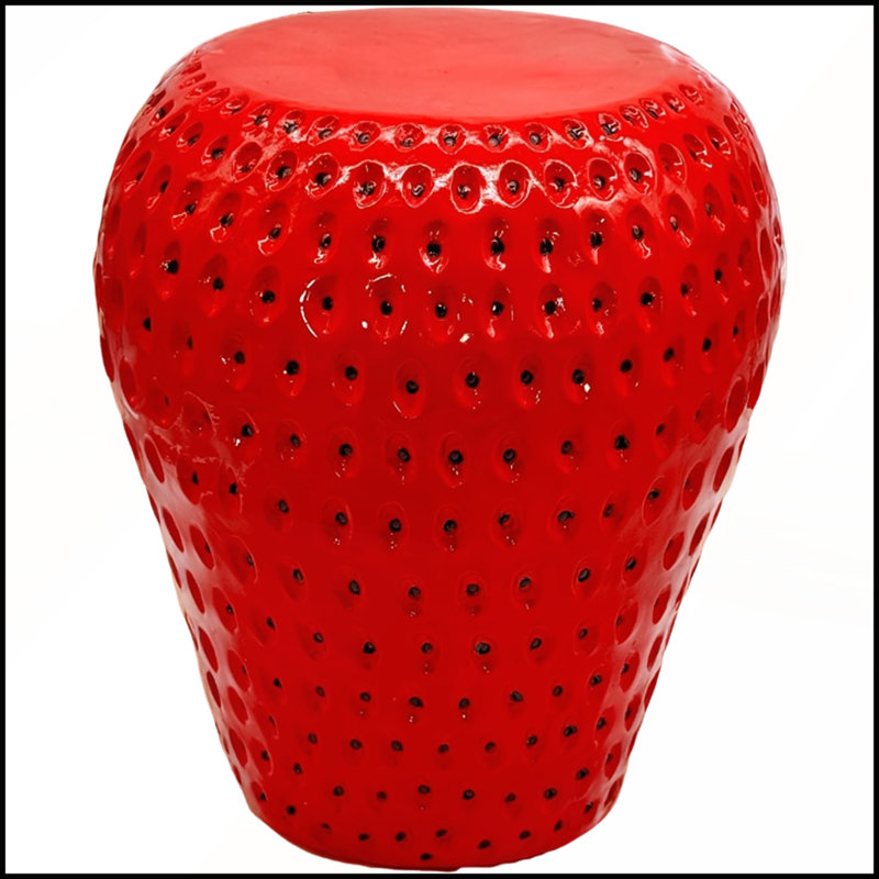 13.4"Oversized Resin Strawberry Fruit Stool