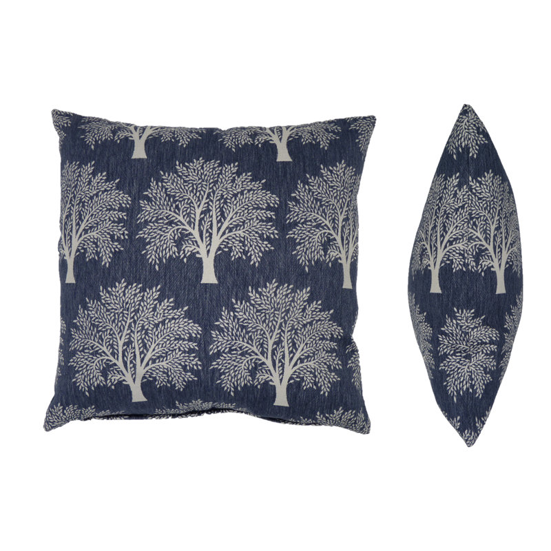 Orsi Floral Square Throw Pillow Cover, Indigo