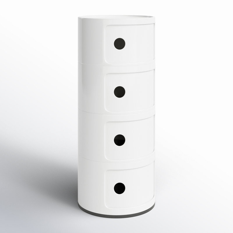 Componibili Round Modular Stacking Units, White, 4
